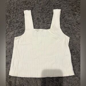 American Eagle Outfitters White Ribbed Tank Top